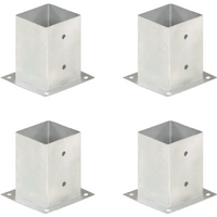 vidaXL Post Anchors 4 pcs Galvanised Metal 101 mm