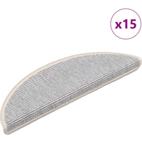 vidaXL Stair Mats 15 pcs 56x17x3 cm Silver Half Round
