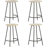 vidaXL Bar Stools 4 pcs Solid Mango Wood