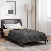 vidaXL Winter Duvet Anthracite and Taupe 200 x 140 cm Microfiber