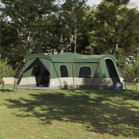 vidaXL Tent 16-Person with Roof with Storage Green 680 x 510 x 210 cm