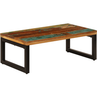 vidaXL Coffee Table 100x50x35 cm Solid Reclaimed Wood and Steel