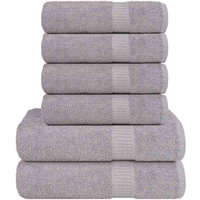 vidaXL 6 Piece Towel Set "FROGN" Grey 360 gsm