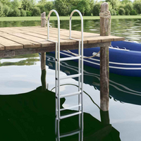vidaXL 4-Step Dock Ladder Silver 45 ×11.5 ×162 cm Aluminum
