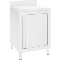 vidaXL Commercial Work Table with Cabinet 60x60x96 cm Stainless Steel
