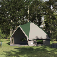 vidaXL Teepee Tent 10-Person Green and White 567 x 470 x 242 cm