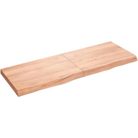 vidaXL Wall Shelf Light Brown 140x50x(2-6) cm Treated Solid Wood Oak