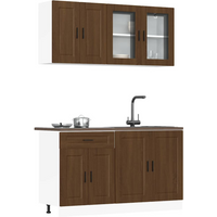 vidaXL 4 Piece Kitchen Cabinet Set Porto Brown Oak Engineered Wood