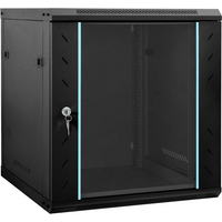vidaXL Network Cabinet with Storage Black 60 x 45 x 65 cm Steel