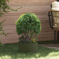 vidaXL Planter Ring Olive Green 30 x 30 x 20 cm Cold-rolled Steel