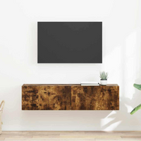 vidaXL TV Wall Cabinet Wall-mounted 2 pcs Smoked Oak 60 x 31 x 29.5 cm