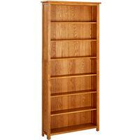 vidaXL 7-Tier Bookcase 90x22.5x200 cm Solid Oak Wood