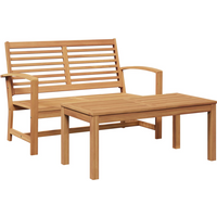 vidaXL Bench 2 pcs Brown Solid Teak Wood