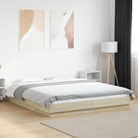 vidaXL Bed Frame with LED Lights without Mattress Sonoma Oak 150x200cm