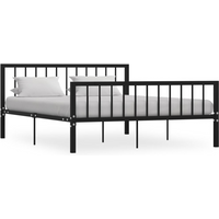 284572 vidaXL Bed Frame without Mattress Black Metal 160x200 cm