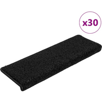 vidaXL Stair Mats 30 pcs 65x21x4 cm Black Rectangular Edge