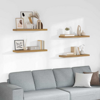 vidaXL Wall Shelf 4 pcs Brown 90 x 23.5 x 4 cm Engineered Wood