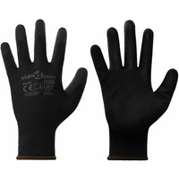vidaXL Work Gloves 12 pcs Black 8 / M Polyester