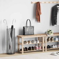 vidaXL 2-in-1 Shoe Rack with Bench Top Solid Fir Wood