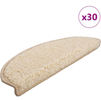 vidaXL Stair Mats 30 pcs 65x21x4 cm Cream Half Round Large