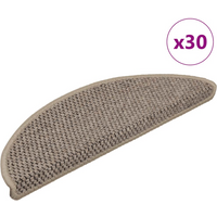 vidaXL Stair Mats Self-adhesive Sisal-Look 30 pcs 56x17x3 cm Dark Beige