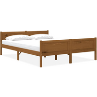 vidaXL Bed Frame without Mattress Solid Pinewood Honey Brown 140x200 cm