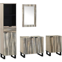 vidaXL Bathroom Furniture Set 4 pcs Walnut Brown Engineered Wood