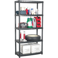 vidaXL Storage Shelf 5-Tier Black 85x40x185 cm Plastic