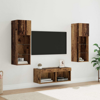 vidaXL TV Wall Cabinets Wall-mounted 4 pcs Artisan Oak Engineered Wood