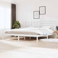 vidaXL Bed Frame without Mattress White Solid Wood Pine 200x200 cm