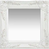 vidaXL Wall Mirror Baroque Style 40x40 cm White
