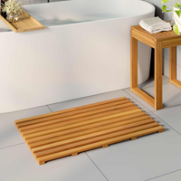 vidaXL Bath Mat Plain Brown 80 x 48 cm Wood