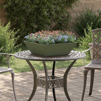 vidaXL Garden Planter Olive Green 50 x 50 x 15 cm Cold-rolled Steel