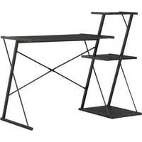 vidaXL Desk with Shelf Black 116x50x93 cm