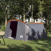 vidaXL Tunnel Tent 4-Person Grey and Orange 318 x 275 x 140 cm
