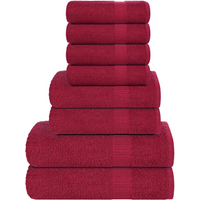 vidaXL 8 Piece Towel Set "FROGN" Bordeaux 360 gsm