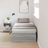 vidaXL Storage Bed Frame Grey Sonoma 90 x 200 cm Engineered Wood