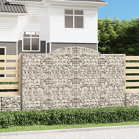 vidaXL Arched Gabion Baskets 4 pcs 300x30x180/200 cm Galvanised Iron