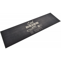 vidaXL Kitchen Rug Washable Kitchen Black 45x150 cm Velvet
