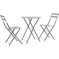 vidaXL 3 Piece Bistro Set Steel Grey