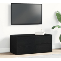 vidaXL TV Cabinet Black Oak 80 x 34 x 36 cm Engineered Wood