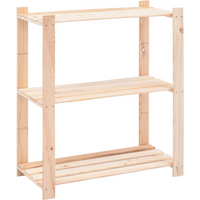vidaXL 3-Tier Storage Rack 80x38x90 cm Solid Pinewood 150 kg