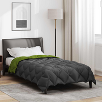 vidaXL Winter Duvet Green and Anthracite 220 x 135 cm Microfiber