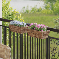 vidaXL Hanging Planter Basket 2 pcs Brown 48 x 22 x 15 cm Lacak Rattan