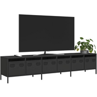 vidaXL TV Cabinet Black 202x39x43.5 cm Cold-rolled Steel