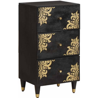 vidaXL Sideboard with Drawer Black 40 x 33 x 75 cm Solid Mango Wood