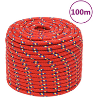 vidaXL Boat Rope Red 12 mm 100 m Polypropylene
