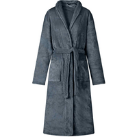 vidaXL Bathrobe without Hood Navy Blue XXXL Flannel