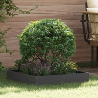 vidaXL Lawn Edging Black 60 x 60 x 13 cm Steel