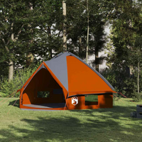 vidaXL Teepee Tent 8-Person Grey and Orange 490 x 410 x 210 cm